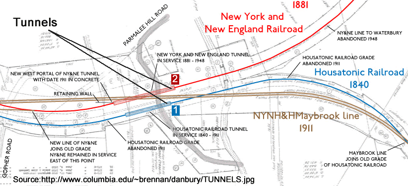 Hawleyville Tunnels Map