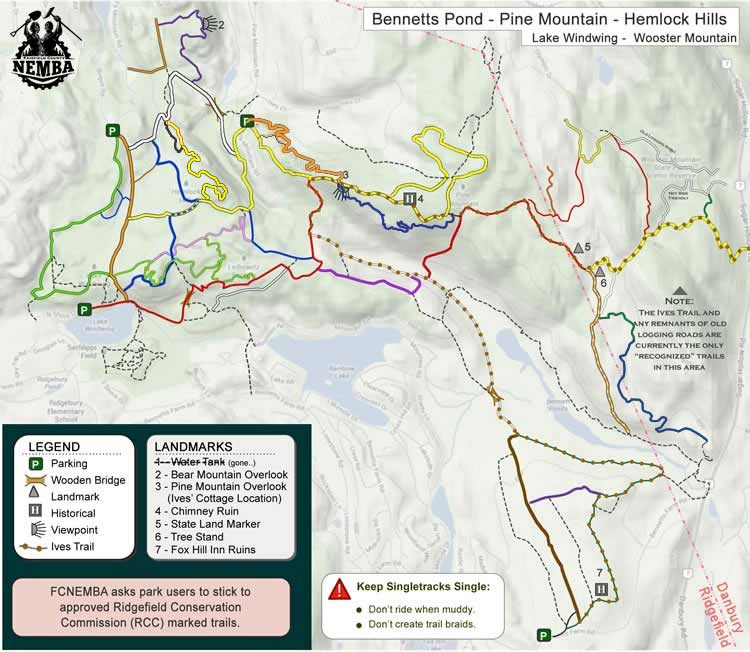 Bennetts Pond/Hemlock Hills Trail Map