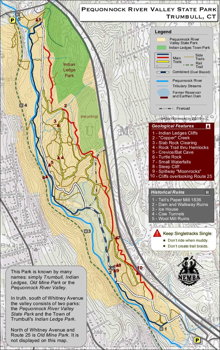 Pequonnock Valley Trail Map - Topo